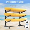 Munora - Heavy Duty Kayak Storage Rack with Wheels - 300lbs Capacity Freestanding Holder for Kayaks, Canoes, SUP - 3 of 4