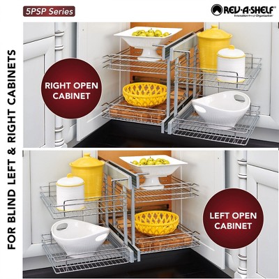 Chrome 15" Pullout Blind Corner Kitchen Cabinet Organizer