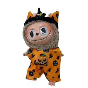 Halloween Jumpsuit with Black Hat and Pumpkin Accents for Labubu Dolls - 1 of 4
