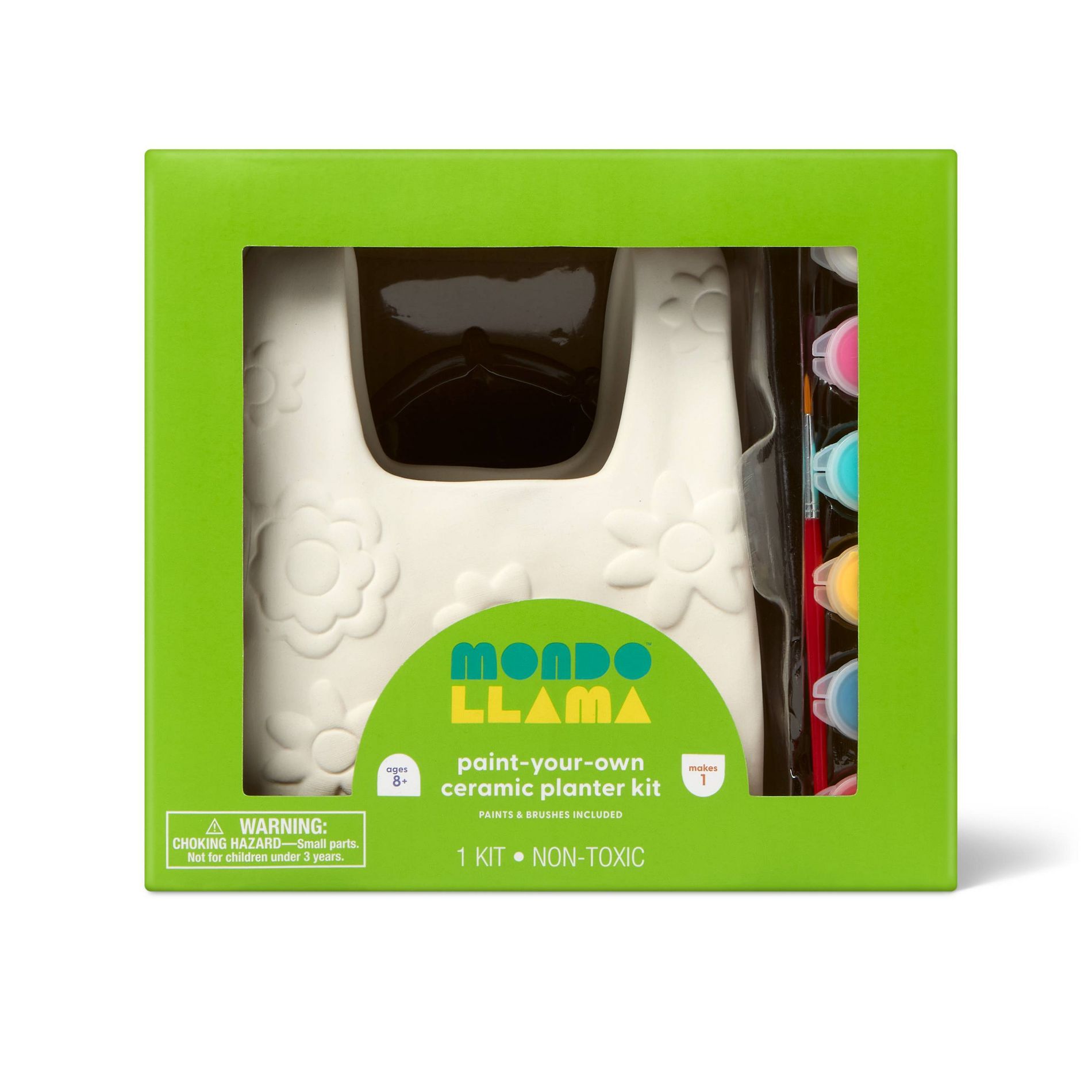 Floral Shopping Bag Ceramic Planter Painting Craft Activity Kit - Mondo Llama™