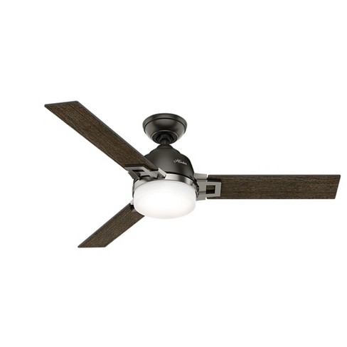 48 Leoni Noble Bronze And Brushed Nickel Ceiling Fan With Light With Handheld Remote Hunter Fan