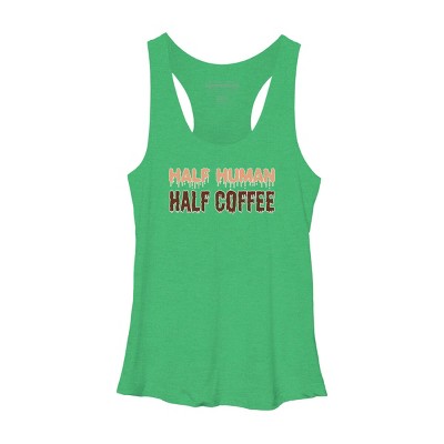 Women's Design By Humans Funny Halloween Costume For Coffee Addicts By TeeShirtMadness Racerback Tank Top