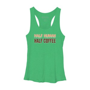 Women's Design By Humans Funny Halloween Costume For Coffee Addicts By TeeShirtMadness Racerback Tank Top - 1 of 3
