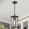 LNC 12.6" Square Farmhouse Outdoor Pendant Lamp Matte Black: Weather-Resistant, Clear Glass Shade, E26 Socket - 2 of 4