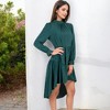 Anna-Kaci Women's High Neck Tiered Swing Dress with Long Sleeves for Casual Looks - 3 of 4