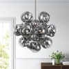 PAKOKULA Modern Sputnik 25-Light Silver Bubble Cluster Chandelier with Smoky Gray Hammered Glass Shades - 2 of 4