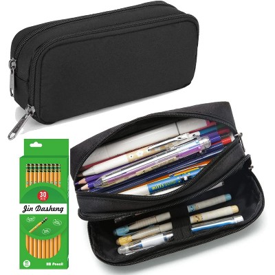 Pencil Case Large Capacity Pencil Pouch With 30 Count Pre-Sharpen pencils ,Aesthetic Pen Bag Office Stationery Organizer