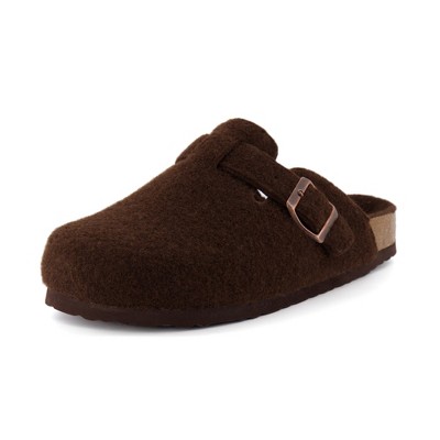CUSHIONAIRE Hana Slip-On Buckle Clog with Cork Footbed +Memory Foam, Wide Widths Available