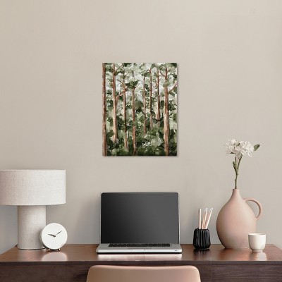 Wildy Forest Green and Brown Landscape Canvas Wall Art, 16" x 20"