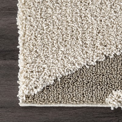 Cozy Plush Lt Beige Shag Area Rug 8' x 11' - Easy Care & Stain-Resistant