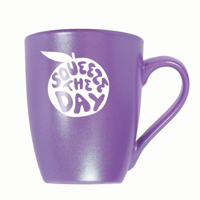 Elanze Designs Squeeze The Day 10 ounce New Bone China Coffee Tea Cup Mug, Passion Purple