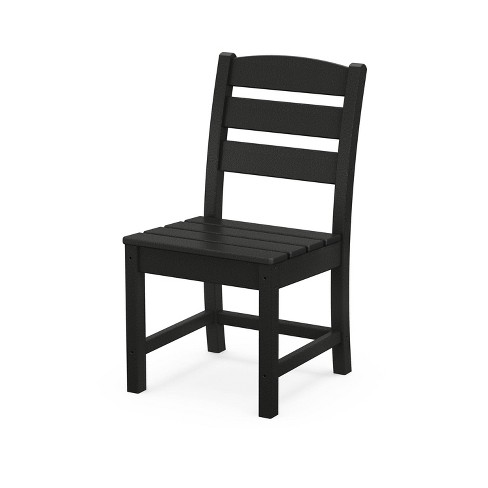 Lakeside Outdoor Dining Side Chair, Black Wooden Outdoor Dining Chairs