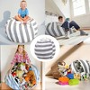 Itopfox Stuffed Toy Storage Bean Bag Chair for Kids, Teens, and Adults - Washable Cotton Canvas Organizer for Plush Toys & Textiles, Durable Beanbag - 2 of 4