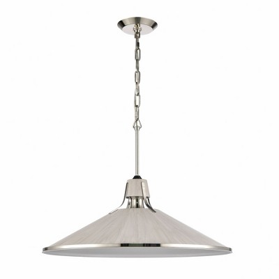 Sunbleached Oak and Polished Nickel 24" Pendant Light
