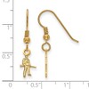 Black Bow Jewelry 14k Yellow Gold Plated Sterling Silver West Virginia Mountaineers NCAA Dangle Earrings - 2 of 3