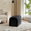 Ottoman Bench Storage Foot Rest,Corduroy Living Room Bench,Arch Hollow Design Cat Nest,Pet Supplies,Entryway Upholstered Bench-Coolbibila - 2 of 4