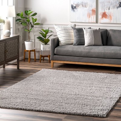 Luxurious Silver Shag Rectangular Rug 52" x 24"