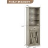 Bathroom Storage Cabinet, Farmhouse Style Shelf Organizer with Adjustable Shelves, Tall Bookshelf for Living Room - 2 of 4