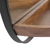 Kate and Laurel Traymont Mirror with Wood Shelf, 22" Diameter, Rustic Brown - 2 of 4
