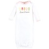 Touched by Nature Baby Girls Organic Cotton Gowns, Popsicle - 3 of 4
