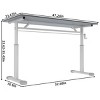 INFURNIC Desks Adjustable Standing Desk with Crank for Easy to Assemble Sturdy and Durable Multi Purpose, Grey, 47.24"*23.62"*35.43" - 2 of 4