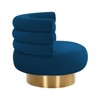 TOV Furniture Naomi 17.3" Transitional Velvet Swivel Accent Chair in Navy - 4 of 4