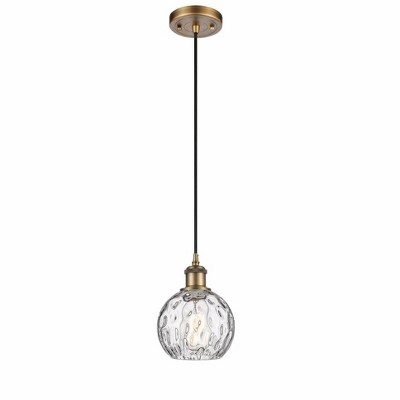Athens Water Glass - 1 Light Cord Mini Pendant In Industrial Style-8 Inches Tall and 6 Inches Wide