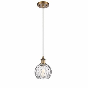 Athens Water Glass - 1 Light Cord Mini Pendant In Industrial Style-8 Inches Tall and 6 Inches Wide - 1 of 1