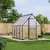 6X7FT Polycarbonate Greenhouse, Heavy Duty Aluminum Walk-In Greenhouses with Adjustable Roof Vent, Outdoor Plant Greenhouse for Garden - 2 of 4
