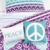 4pc Twin/XL Peace Ombre Kids' Quilt Set Purple/Blue - Lush Décor: Kids Bedding, Microfiber, Year-Round, Breathable - 4 of 4