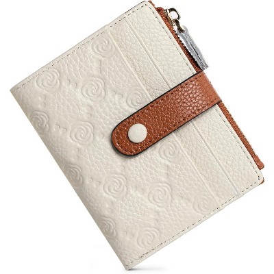 BEAFUP Printed Small Wallet for Women,with 10 Card Slots and 1 Zipper Pocket RFID Blocking Slim Bifold Leather Womens Wallet