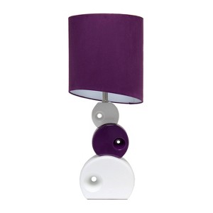 Lalia Home 28.5" Modern Stacked Circle Table Lamp with Angled Drum Shade Purple - 1 of 4