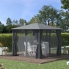 Outsunny 9.7' x 9.7' Patio Gazebo Tent, Canopy with Sidewalls, Zipper Netting Screen, Privacy Curtains, Black - 2 of 4