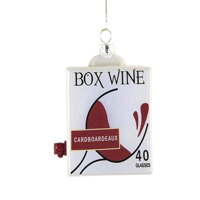 Holiday Ornament 4.0" Boxed Wine Drink Alcohol Box  -  Tree Ornaments