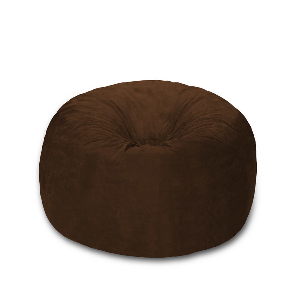Photos - Bean Bag 4'  Chair with Memory Foam Filling and Washable Cover Brown - Rela