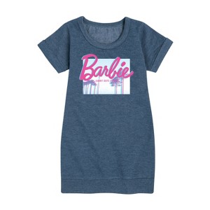 - Barbie - Sunny Days Ahead Graphic Short Sleeve Fleece Dress - 1 of 3