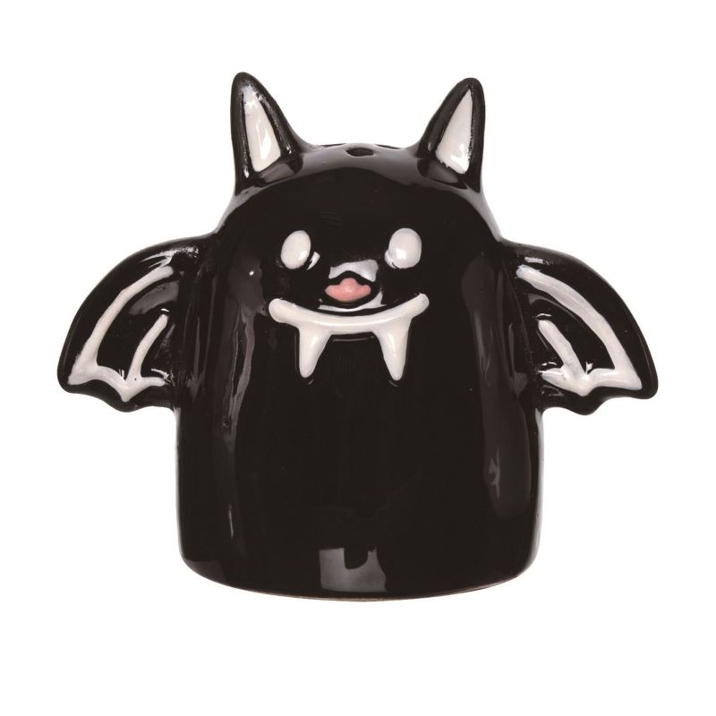 Transpac Halloween Bat and Ghost Dolomite Salt and Pepper Shakers Collectables Black and White 3.5 in. Set of 2, 2 of 4