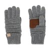 C.C Kids' One Size Fits Most Solid Cable Knit Touchscreen Gloves - 2 of 3