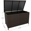 80 Gallon Outdoor Rattan Deck Box with Wheels, Waterproof Wicker Storage Box for Patio Cushions, Garden Tools, Pool Accessories, Brown - 2 of 4