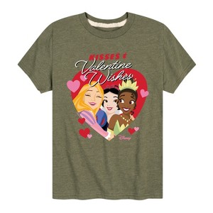 Girls' - Disney Princess - Kisses and Valentine Wishes Short Sleeve Graphic T-Shirt - 1 of 4