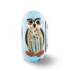 Black Bow Jewelry Fenton Blue Hand Painted Wisdom Owl Glass & Sterling Silver Bead Charm - 4 of 4