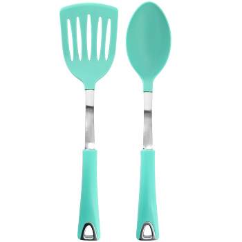 Martha Stewart Everyday Drexler 2 Piece Slotted Turner and Serving Spoon Set in Turquoise