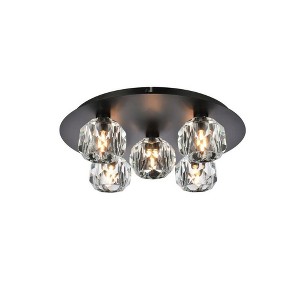 Elegant Lighting Graham 5 - Light Flush Mount in  Black - 1 of 4