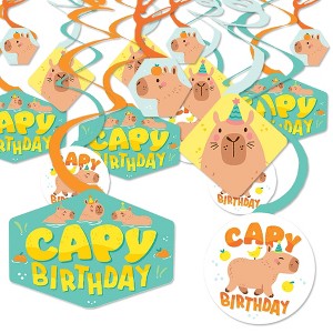 Big Dot of Happiness Capy Birthday - Capybara Party Hanging Decor - Party Decoration Swirls - Set of 40 - 1 of 4
