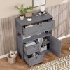 Hyleory Cabinet Wooden Storage Organizer with 1 Door and 3 Drawers, Free-Standing Cupboard for Kitchen/Living Room/Bathroom Use - 3 of 4