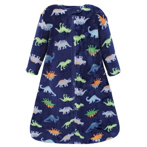Hudson Baby Boy Plush Sleeping Bag, Sack, Blanket, Long-Sleeve Dinosaurs - 1 of 2