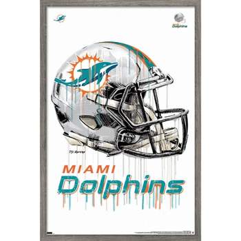 Trends International NFL Miami Dolphins - Drip Helmet 20 Framed Wall Poster Prints