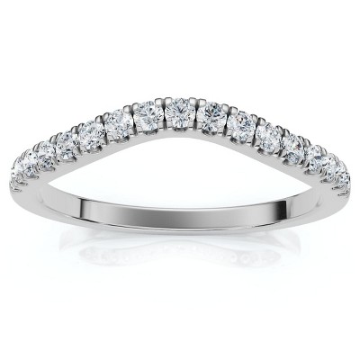 Pompeii3 1/8ct Curved Diamond Wedding Ring 14K White Gold