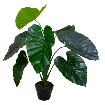 Northlight Artificial Taro Potted Plant - 40" - Green
