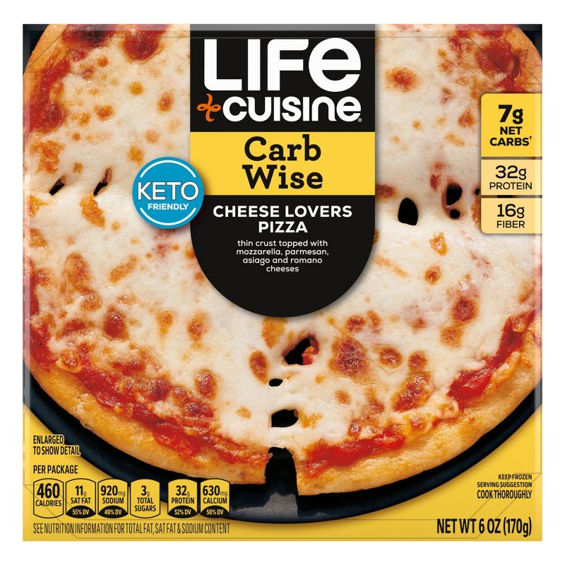 LIFE Cuisine Carb Wise Cheese Lovers Keto Frozen Pizza - 6oz, 1 of 9